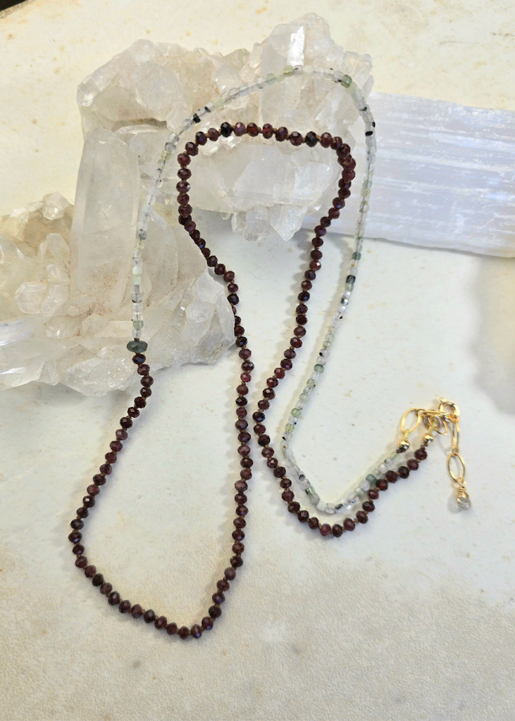 James + Jezebelle | Garnet, Labradorite + Moss Aquamarine