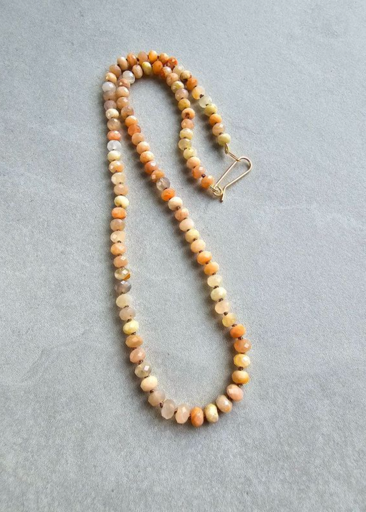 Peach moonstone necklace sales
