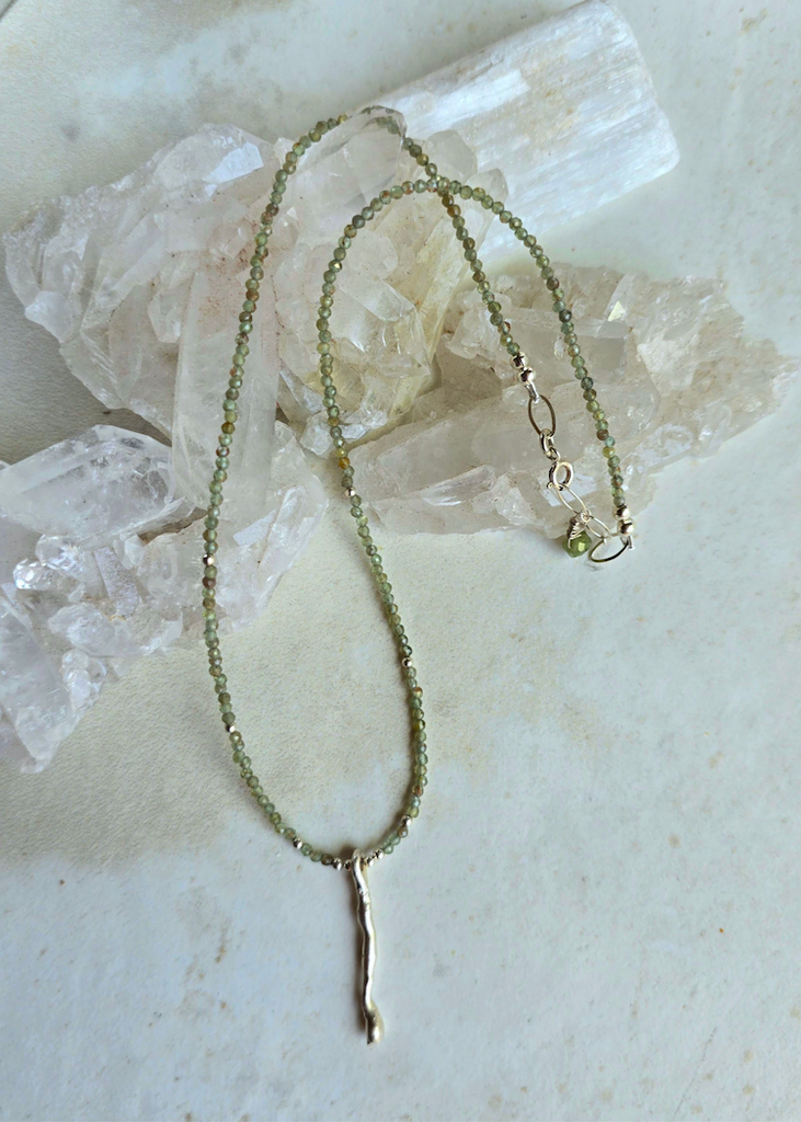 James + Jezebelle | Green Apatite + Silver Necklace