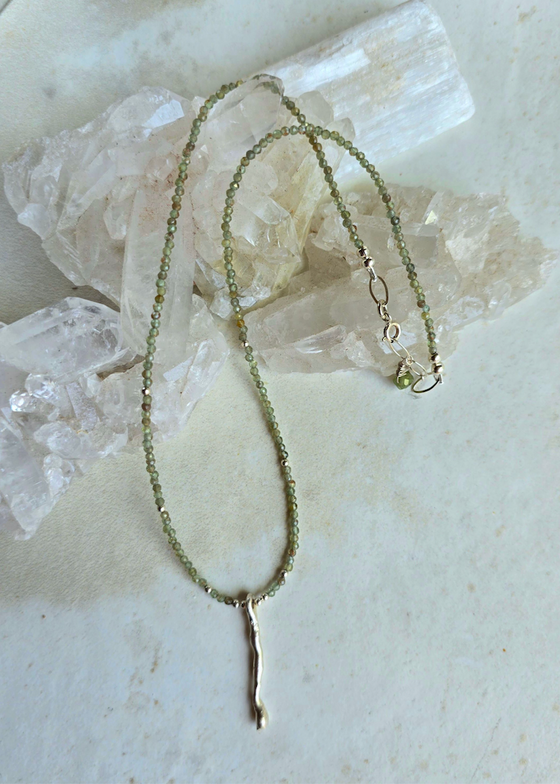 James + Jezebelle | Green Apatite + Silver Necklace