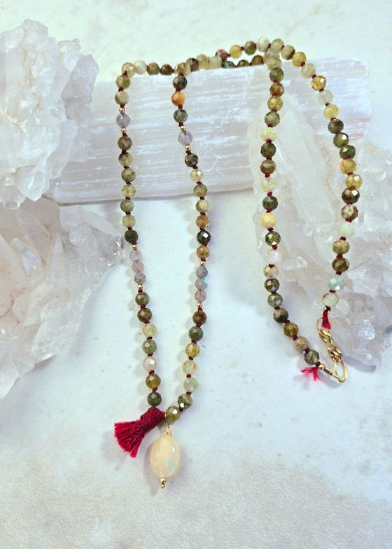 James + Jezebelle | Green Garnet + Ethiopian Opal Necklace