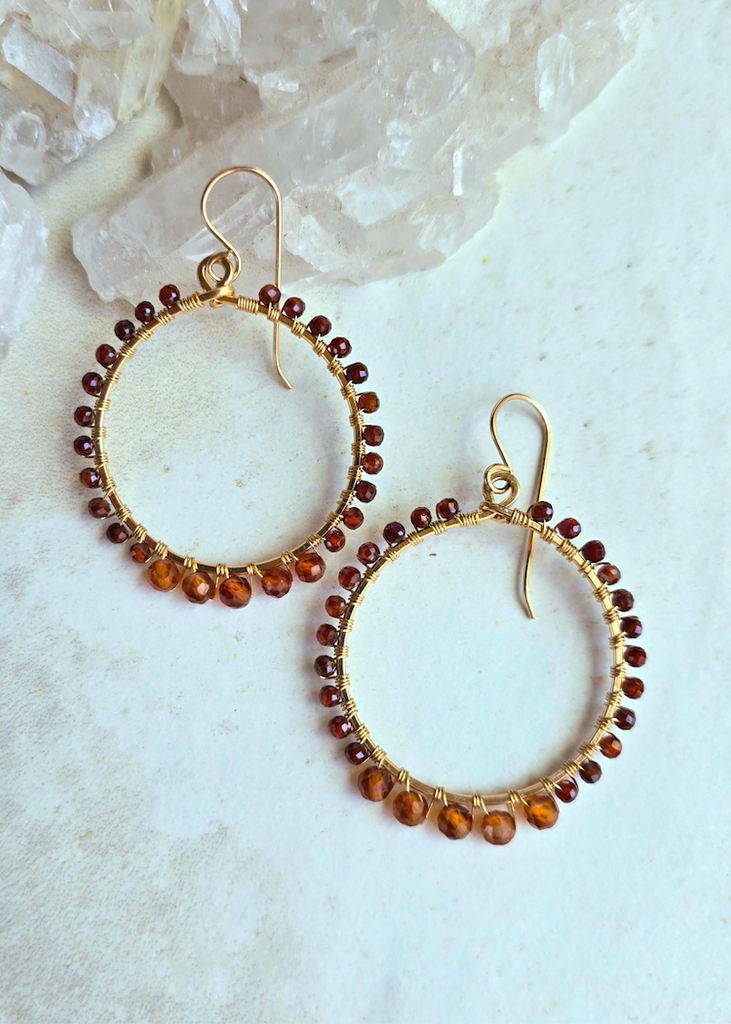 James + Jezebelle | Hessonite Wrapped Hoops