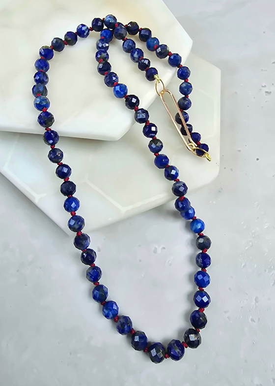 James & Jezebelle | Lapis Knotted Necklace