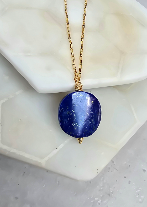 James & Jezebelle | Lapis Single Stone Necklace