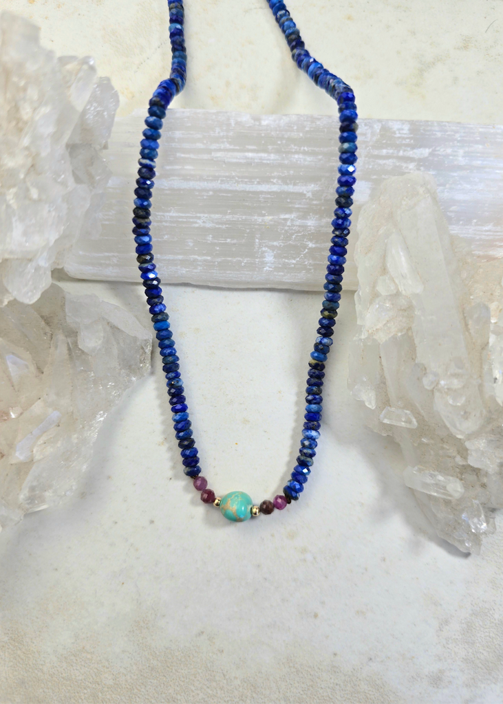 James + Jezebelle | Lapis, Ruby + Turquoise Necklace