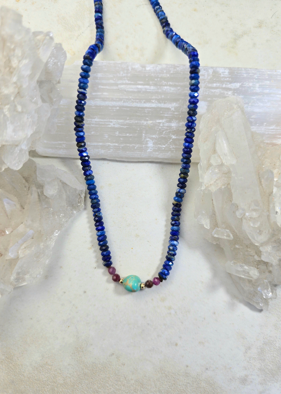 James + Jezebelle | Lapis, Ruby + Turquoise Necklace