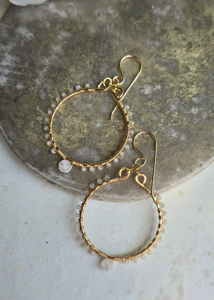 James + Jezebelle | Moonstone Wrapped Hoops