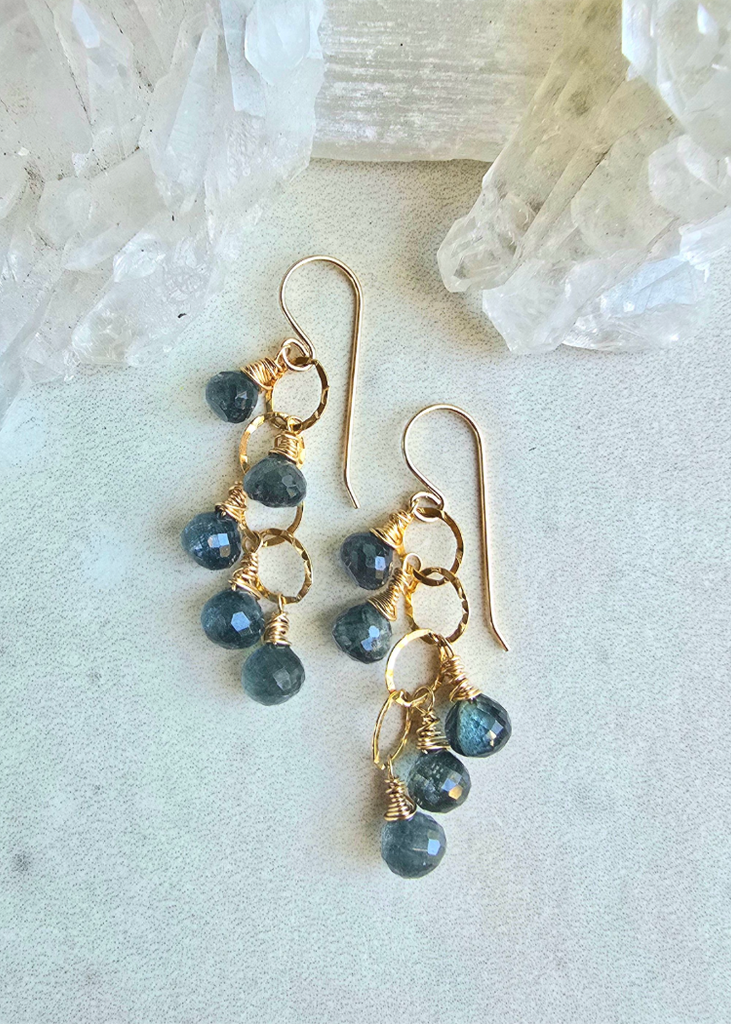 James & Jezebelle | Moss Aquamarine Earrings