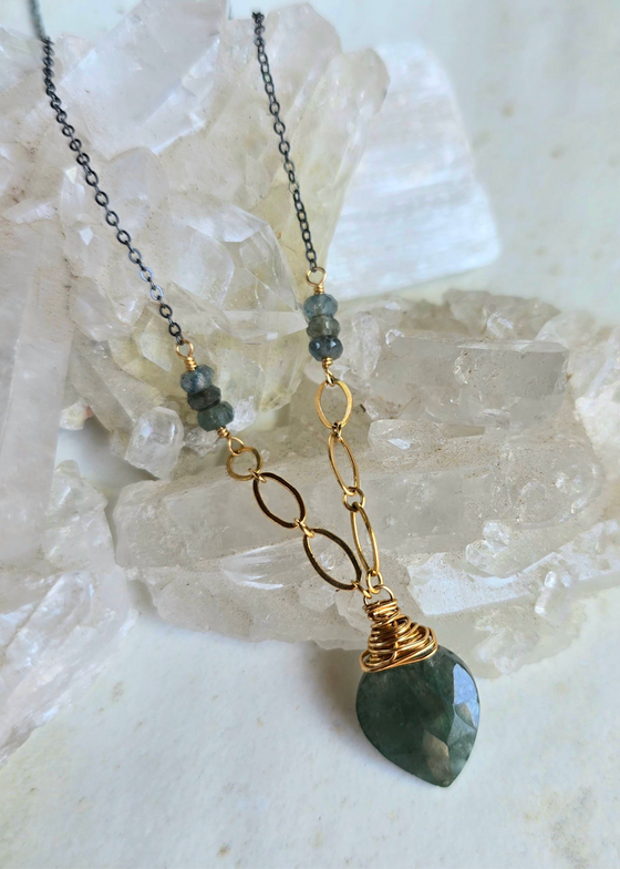 James + Jezebelle | Moss Aquamarine Oxi Silver + Goldfilled