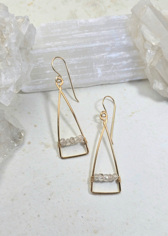 James + Jezebelle | Natural Zircon Triangle Hoop