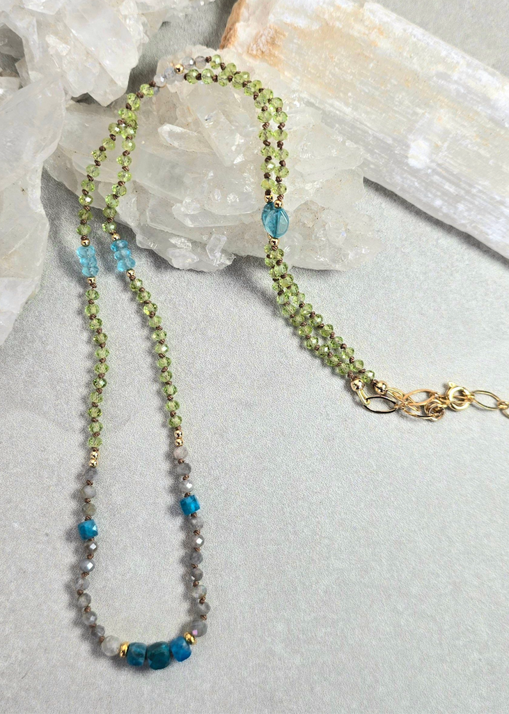 James + Jezebelle | Peridot, Apatite + Labradorite Necklace