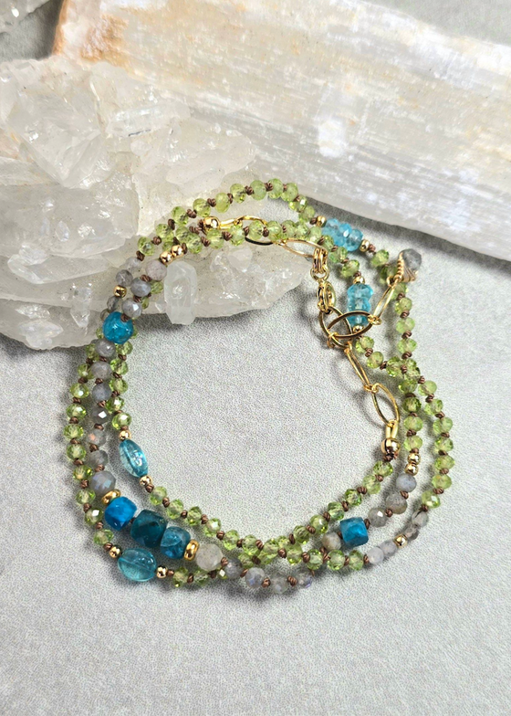James + Jezebelle | Peridot, Apatite + Labradorite Necklace