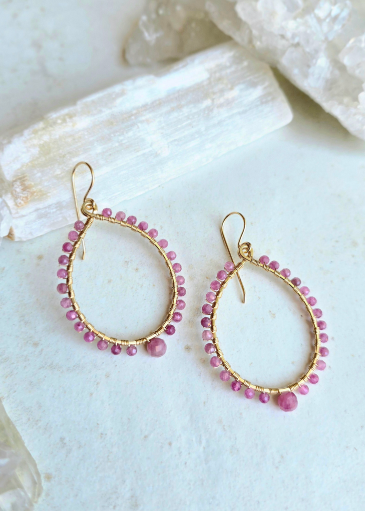 James & Jezebelle | Pink Tourmaline Earrings
