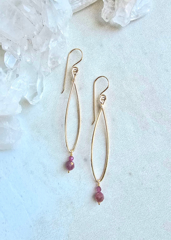 James & Jezebelle | Pink Tourmaline Hoop
