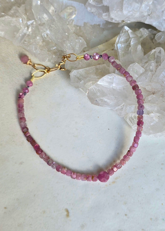 James + Jezebelle | Pink Tourmaline Knotted Bracelet