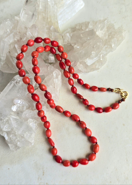 James + Jezebelle | Red Coral Knotted Necklace