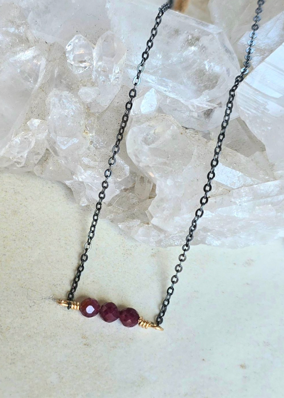 James + Jezebelle | Ruby Oxi Silver Necklace