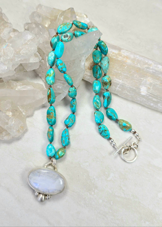 James + Jezebelle | Sonoran Turquoise + Moonstone Necklace