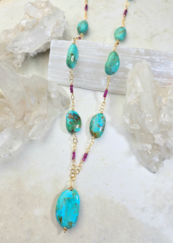 James + Jezebelle | Sonoran Turquoise + Ruby Necklace