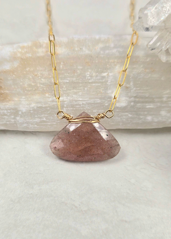 James + Jezebelle | Strawberry Quartz Necklace