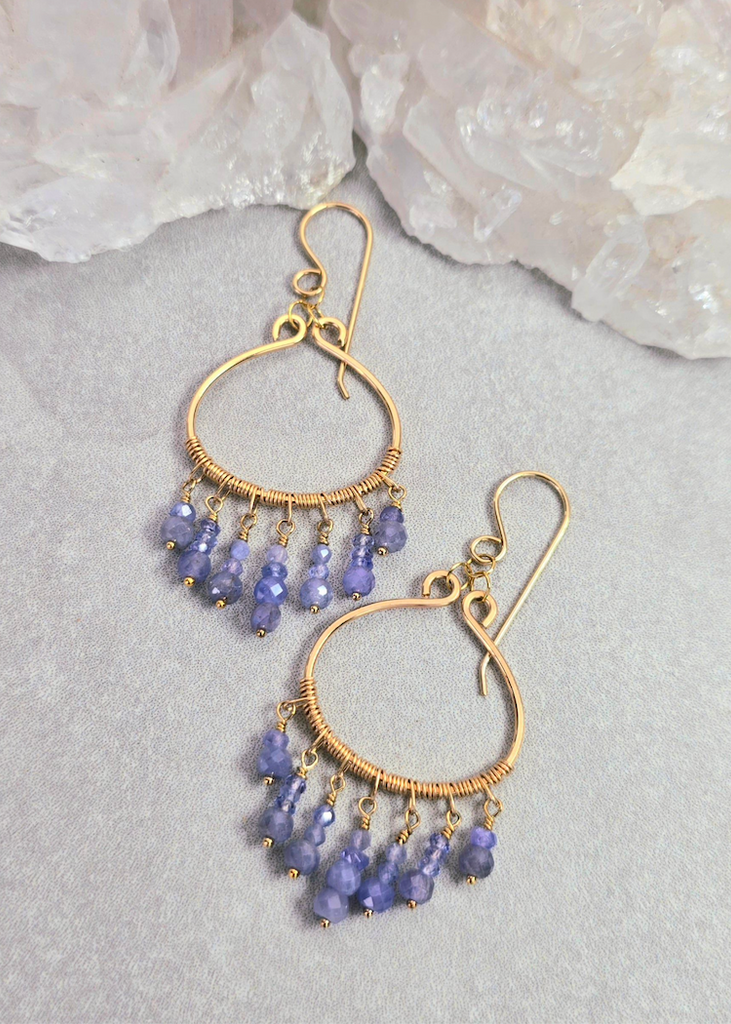 James + Jezebelle | Tanzanite Fringe Hoops