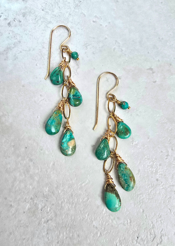 James & Jezebelle | Turquoise Cluster Earring