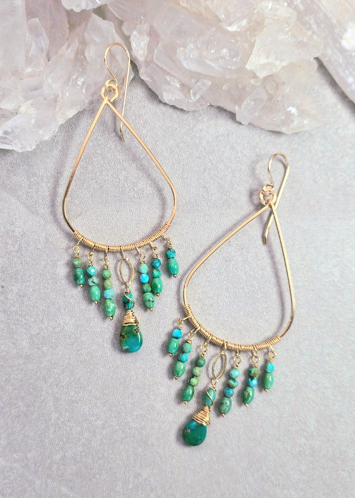 James + Jezebelle | Turquoise Fringe Hoops
