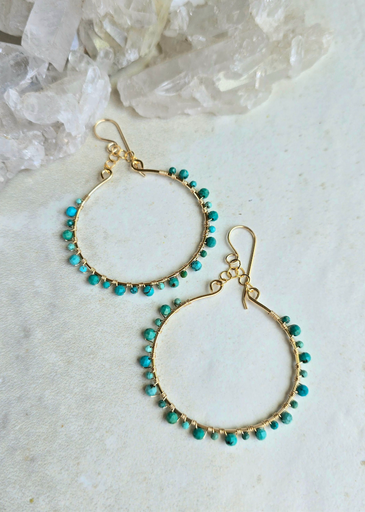 James + Jezebelle | Turquoise Wrapped Hoops
