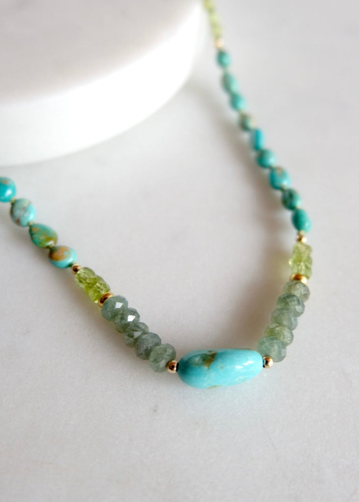 James & Jezebelle | Turquoise, Apatite & Peridot Necklace
