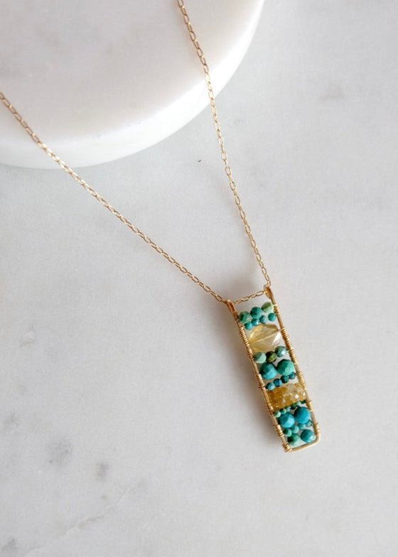 James & Jezebelle | Turquoise & Citrine Necklace