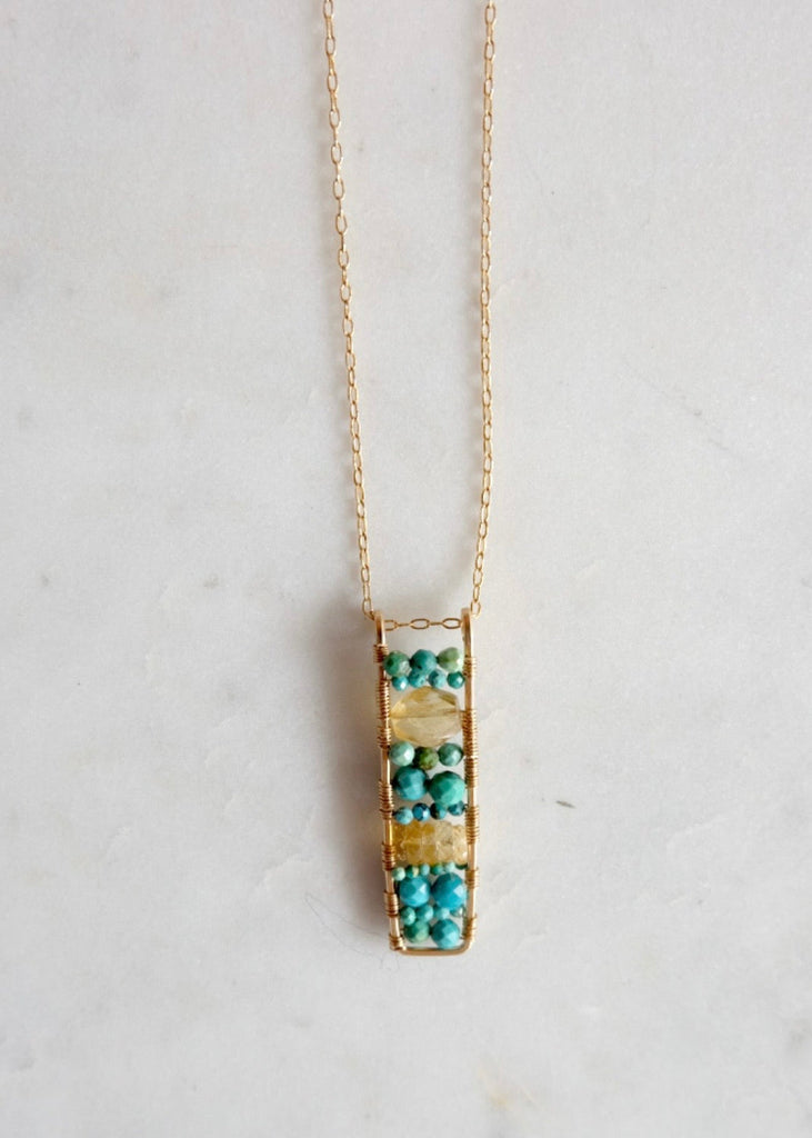 James & Jezebelle | Turquoise & Citrine Necklace