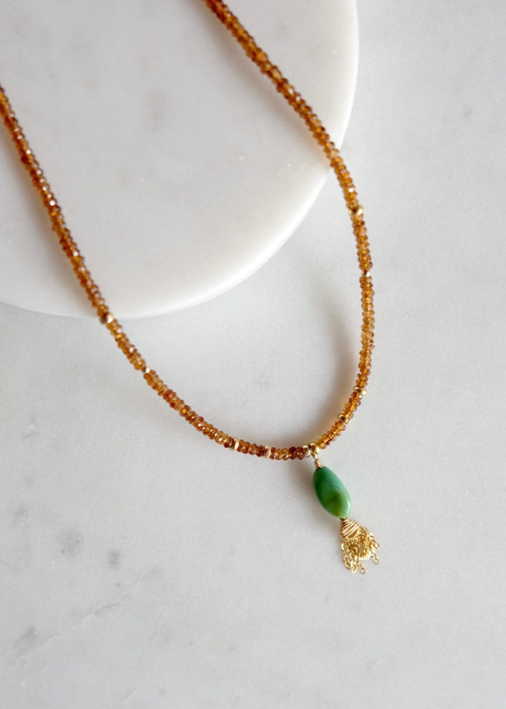 James & Jezebelle | Turquoise & Hessonite Necklace