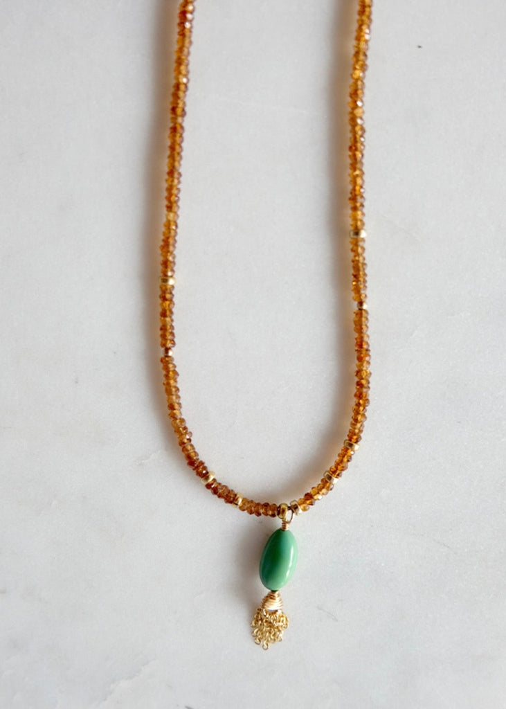 James & Jezebelle | Turquoise & Hessonite Necklace