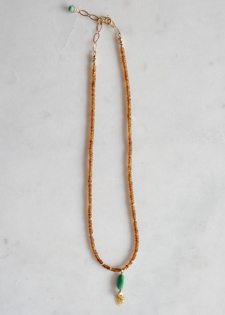 James & Jezebelle | Turquoise & Hessonite Necklace