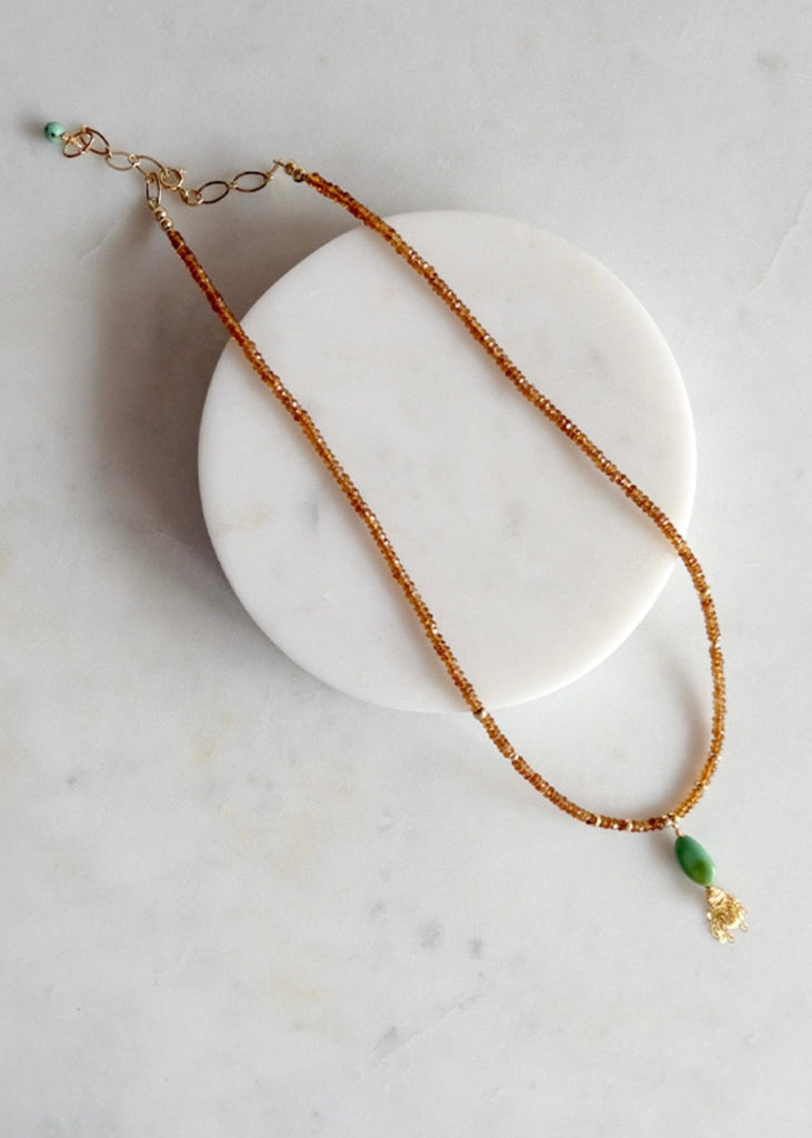 James & Jezebelle | Turquoise & Hessonite Necklace