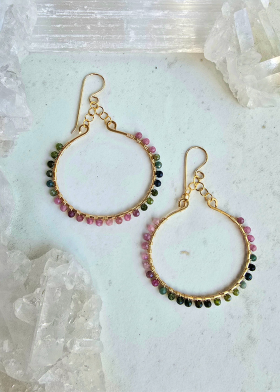 James & Jezebelle | Watermelon Tourmaline Earrings
