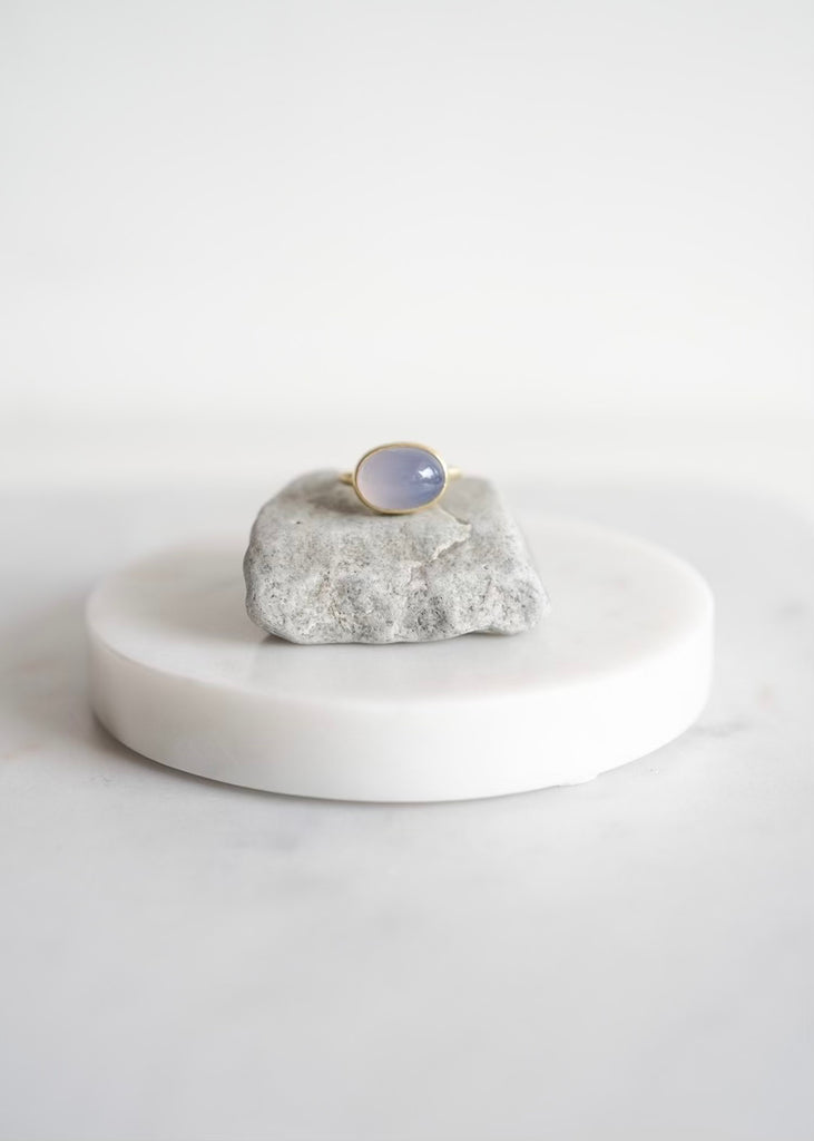 Judi Powers | Corazon Cabachon Ring with Blue Chalcedony