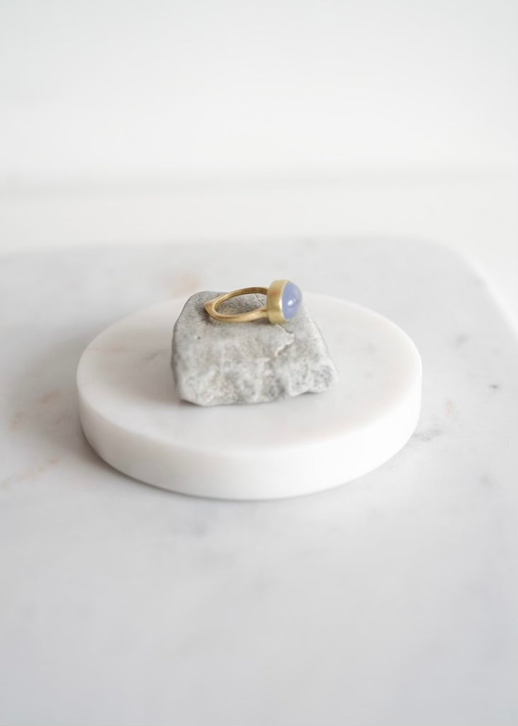 Judi Powers | Corazon Cabachon Ring with Blue Chalcedony