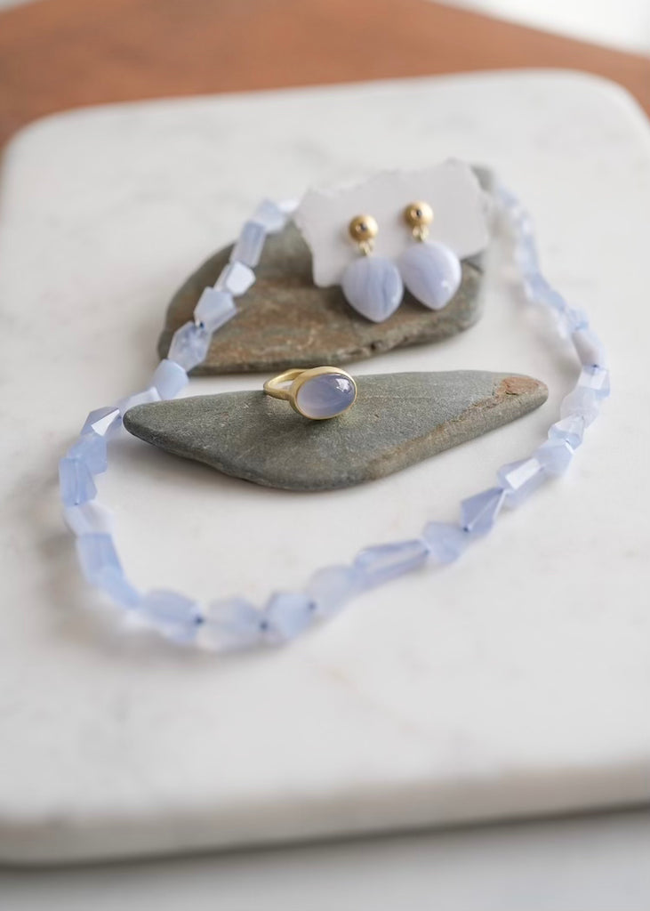 Judi Powers | Corazon Cabachon Ring with Blue Chalcedony