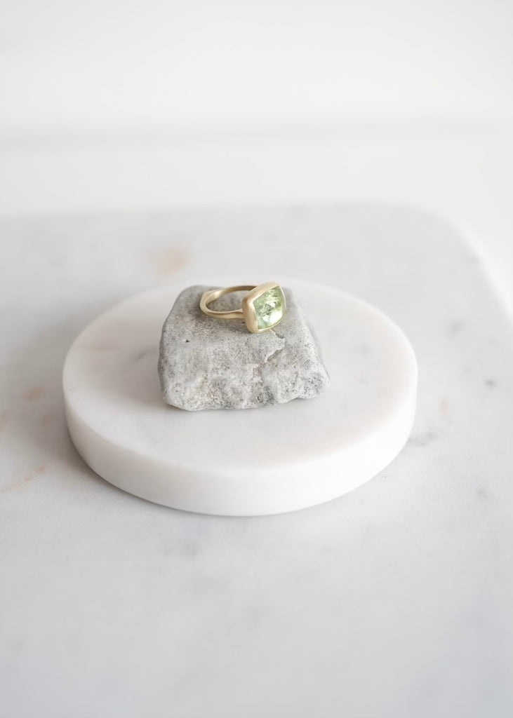 Judi Powers | Corazon Cabochon Ring with Green Tourmaline Sugarloaf
