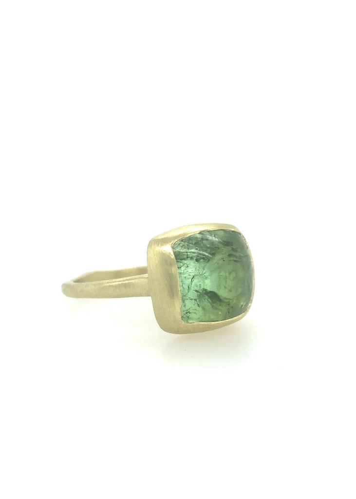 Judi Powers | Corazon Cabochon Ring with Green Tourmaline Sugarloaf