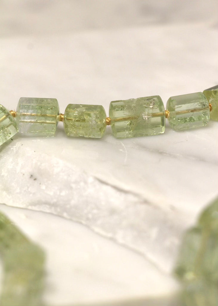 Judi Powers | Green Beryl Hexagon on Silk Necklace