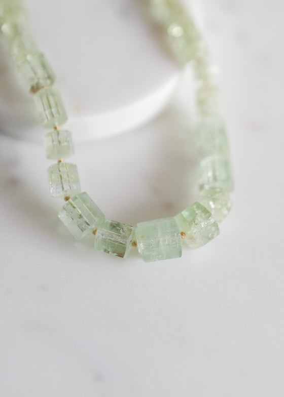 Judi Powers | Green Beryl Hexagon on Silk Necklace