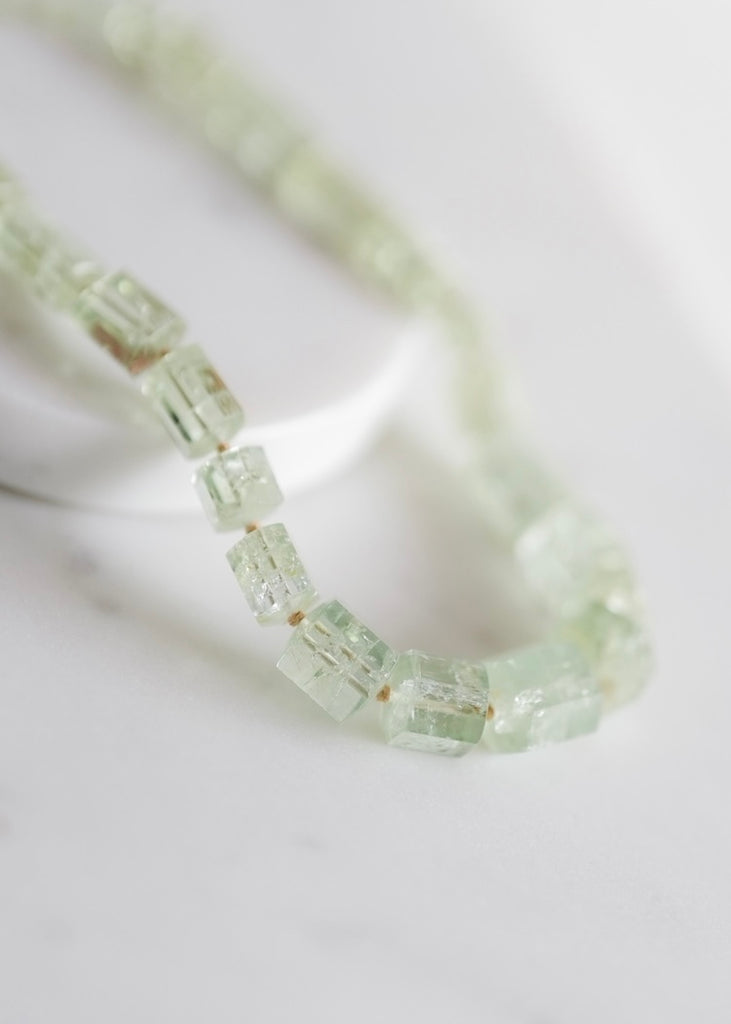 Judi Powers | Green Beryl Hexagon on Silk Necklace