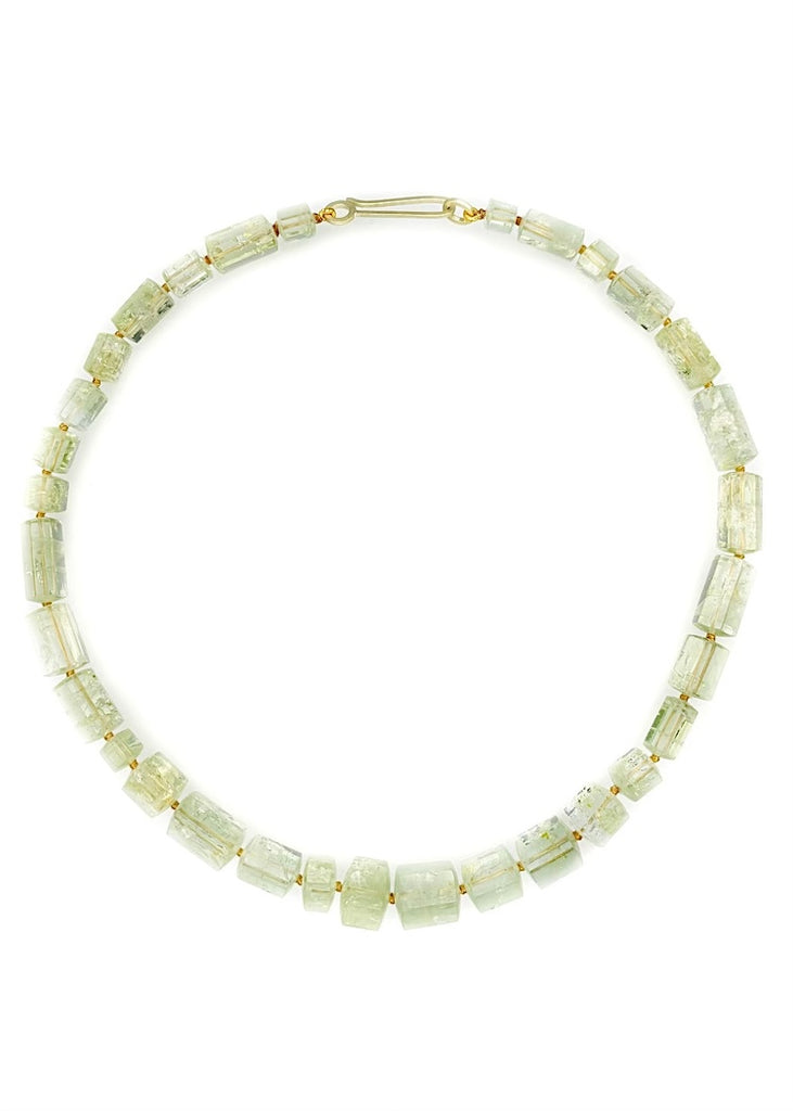 Judi Powers | Green Beryl Hexagon on Silk Necklace