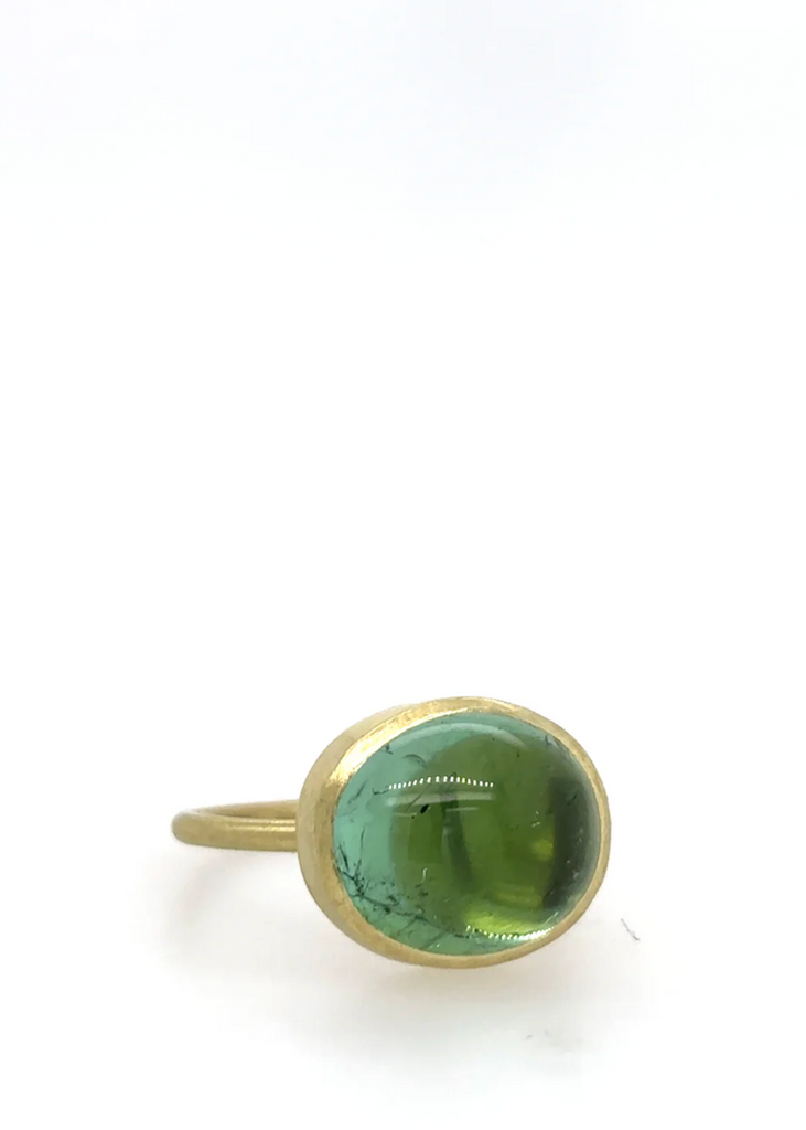 Judi Powers | Green Tourmaline Oval Cabachon 18k Ring