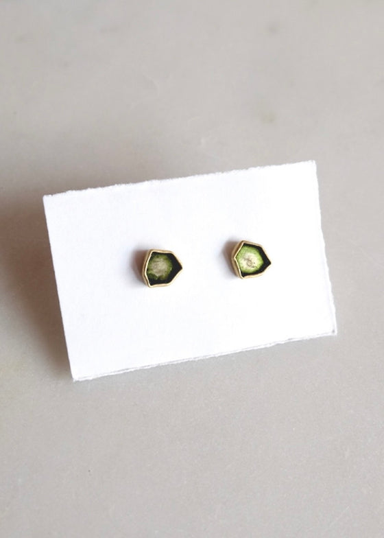 Judi Powers | Green Tourmaline Slice Earrings