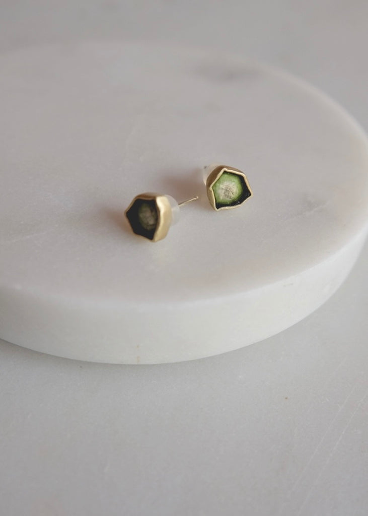 Judi Powers | Green Tourmaline Slice Earrings