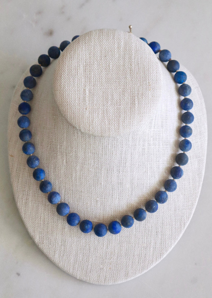 Judi Powers | Lapis Lazuili 8mm Matte Round Bead Necklace