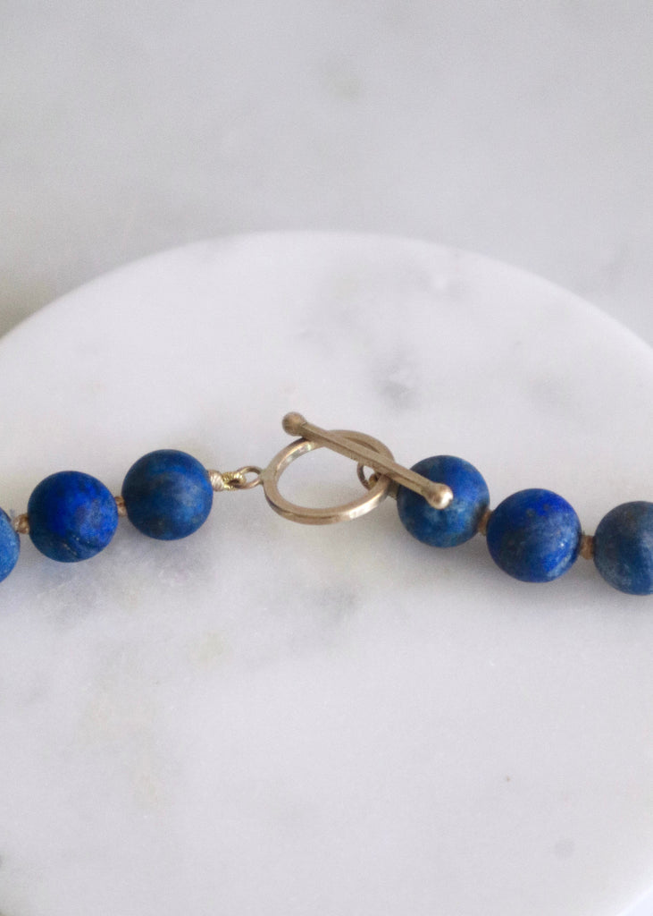 Judi Powers | Lapis Lazuili 8mm Matte Round Bead Necklace